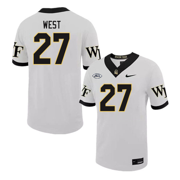 Men-Youth #27 Travon West Wake Forest Demon Deacons 2023 College Football Jerseys Stitched Sale-Whit